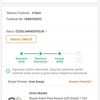 Trendyol'dan Verdiğim Sipariş