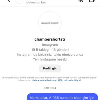 Chamber Shorts Ürün Göndermiyor