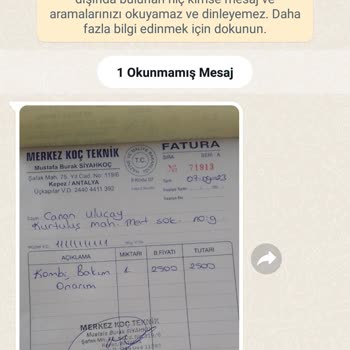 Merkez Koç Teknik Kombim Bozuktu Yaptırdım Yine Bozuk