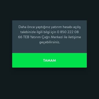 TEB Yatırım Hesabı Bir Türlü Açılmıyor