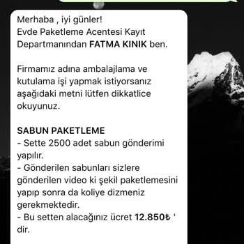 Paketlemeacentesi (Instagram) Instagram Sabun Paketleme Para Tahsilatı Şikayetçiyim