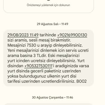 Turkcell - Her Gün Gelen Arama Ve Sesli Mesaj