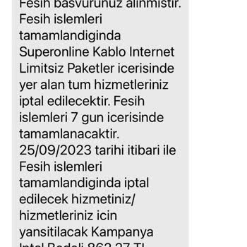 Superonline Kullanamadığım Ürün İçin Cayma Bedeli Talep Ediyor