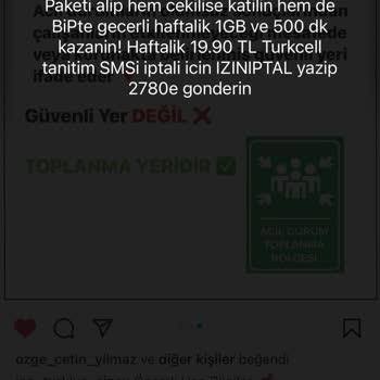 Turkcell Ekrana Gönderilen Gereksiz Kazanç Sağlama Teşebbüsü