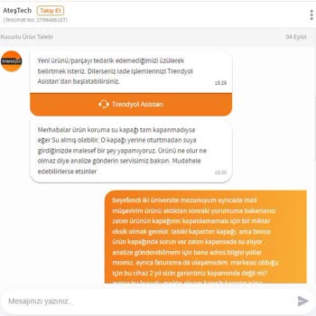 Ateş Tech Trendyol Ayıplı Mal Satan Satıcının Arkasında Duruyor