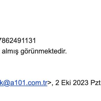 A101 İade Ettiğim Ürünün Ücretini Yatırmıyor.