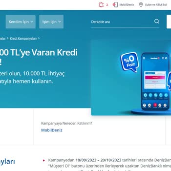 Denizbank %0 Faizli Hoşgeldin Kredisi Yanıltmacası
