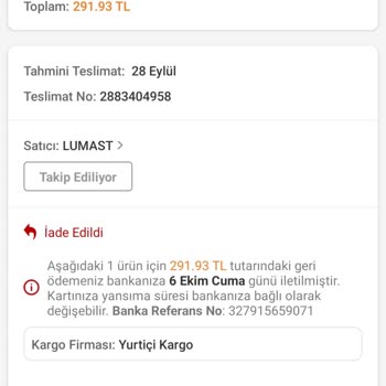 Trendyol Kargoda Gecikme Ve İzinsiz Yapılan İade İşlemi
