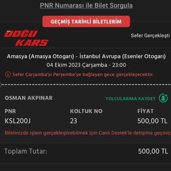 Obilet 'den Biletini Aldığım Özel Doğu Kars Otobüsü Otogara Gelmedi