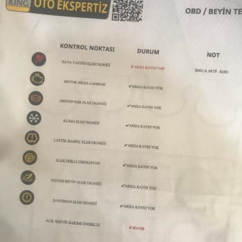 Auto King Araç Ekspertizi Eksikleri