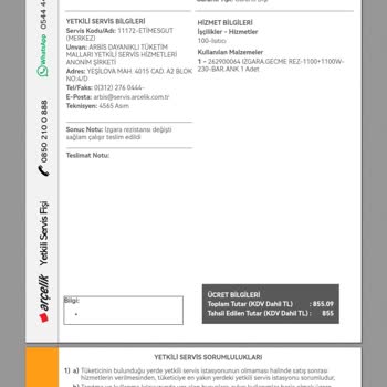 Arçelik Servisi Aşırı Pahalı