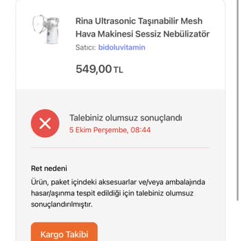 Hepsiburada'dan Aldığım Nebülizatörde Sorun
