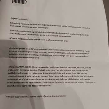 Puma Boyner'den Hakkımı İstiyorum!