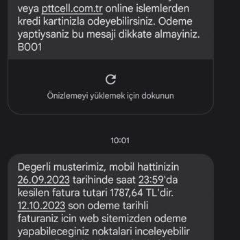 Pttcell Cayma Bedeli Olarak Yaklaşık 1500 TL Faturanın Gelmesi