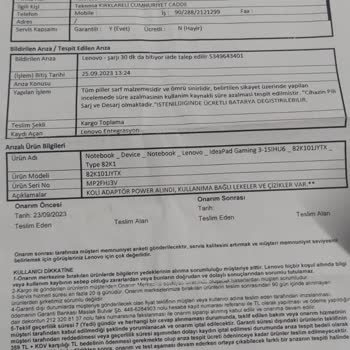Lenovo Bilgisayar Lenovo Ayıplı Notebook