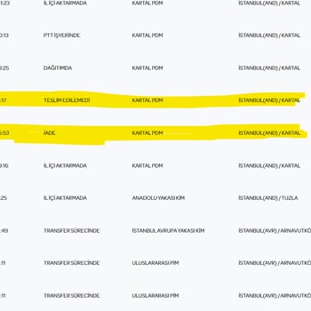 PTT Kargo Yurt Dışından Gelen Kargoyu Ertesi Gün Yurt Dışına İade Etti