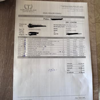 Tokatlılar Otomotiv (Bağcılar) Fiş Fatura Vermiyor