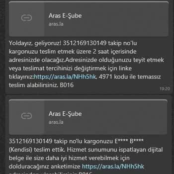 Aras Kargo Kargo Teslimat Problemi (Teslim Edilmeden, Edildi İbaresi)