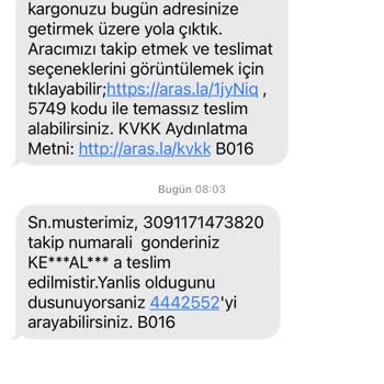 Aras Kargo Olmayan Ve Nerede Olduğu Bilinmeyen Kargo