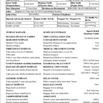Hdi Sigorta Seyahat Sağlık Sigortası