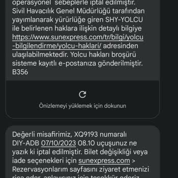 Sunexpress Hava Yolları Uçuş İptali Sorumsuzluğu
