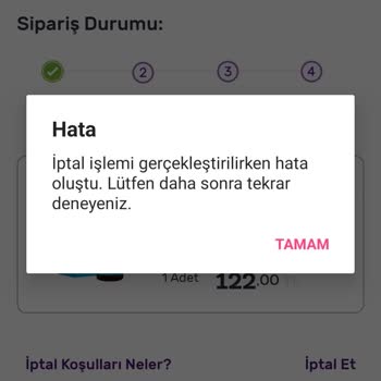 Gratis Ürün İptali Gerçekleştiremiyorum