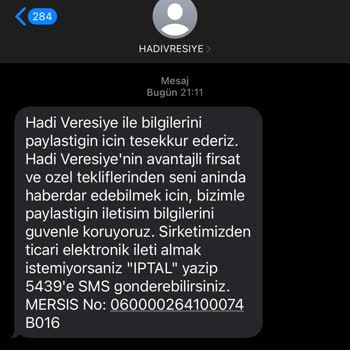 Hadi TOM Pay Hadi Veresiye İptali