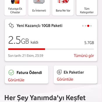 Vodafone Yeni Kazançlı 10 GB Ek Paketi Hakkında