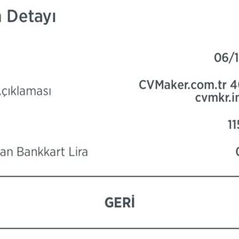 Cvmaker.com.tr İznim Olmadan Kartımdan Para Çekildi