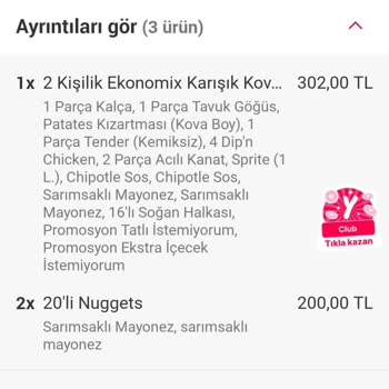 Popeyes Eksik Sipariş Sorunu