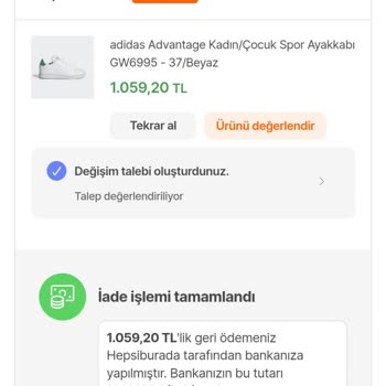Hepsiburada Değişim Yapılmaması Ve Ücret İadesi Yapılması