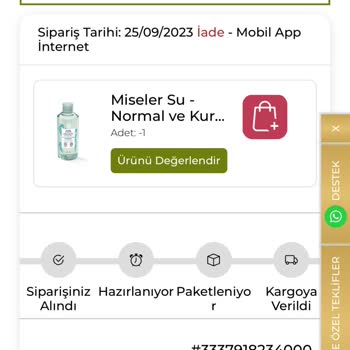 Yves Rocher İade Edilen Ürünün Kaybolması