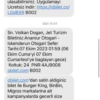 Jet Turizm Gelmeyen Otobüs Seferi
