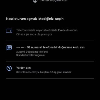 Gmail'e Girmek İstediğimde Eski Erişimim Olmayan Numaraya Kod Gidiyor