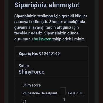 Shiny Force Instagram Shopier Kargom Gelmedi