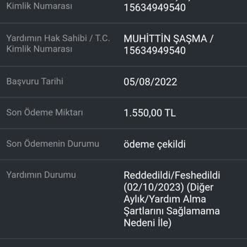 Aile ve Sosyal Hizmetler Bakanlığı Aile Destek Programı İptal Olma