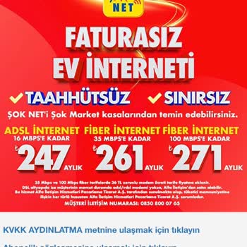 Şok Net Şok İnternet Sürekli Fiyat Artışı