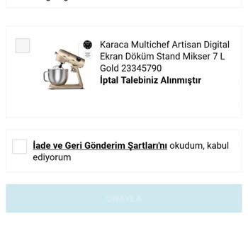 A101 İptal Edilen Sipariş Kargoya Verildi