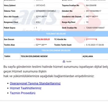 Aras Kargo Teslim Etmeden Teslim Edildi Yaptı