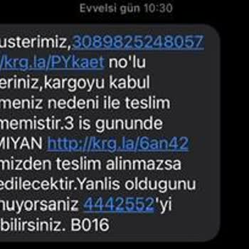 Aras Kargo Yanlış SMS Bildirimi