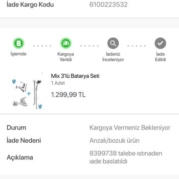 Koçtaş Kusurlu Ürünün İadesini Gerçekleştirmiyor