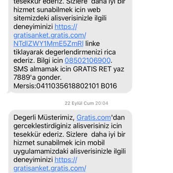 Gratis Ürünüm Teslim Edilmedi