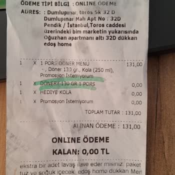 Trendyol Yemek Eksik Yemeğin İadesi Reddedildi Fiş Var Foto Yok Diye