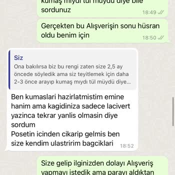 Beşik Sarayı Bursa Mağdur Edilme Ve Ürün Gecikmesi