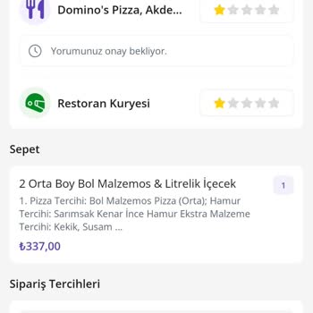 Domino's/ Ücreti Ödenmesine Rağmen Konmayan Eksik Malzeme