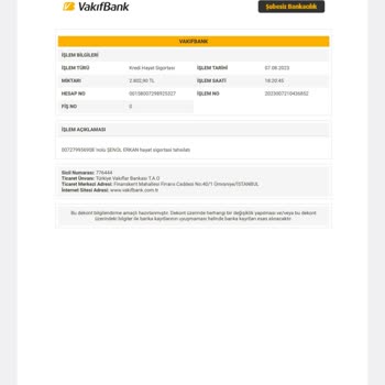 VakıfBank Sigorta İptali