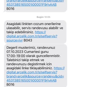 Arçelik Yetkili Servis Randevuya Gelmeme, Son Dakika Haber Verme