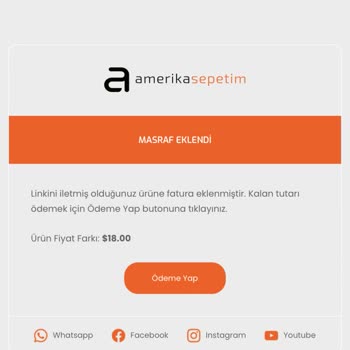 Amerikasepetim.com Web Sitesi Extra Maliyet Çıkartması