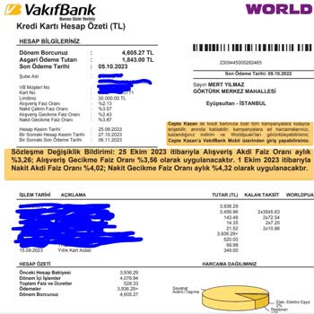 VakıfBank World Platinum Kredi Kartımdan Yıllık Kart Aidatı Kesilmesi