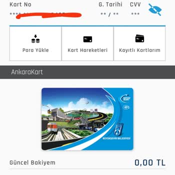EGO Genel Müdürlüğü Ankara Karta Para Yükleyip Otobüs Kartıma Aktarılması Olması